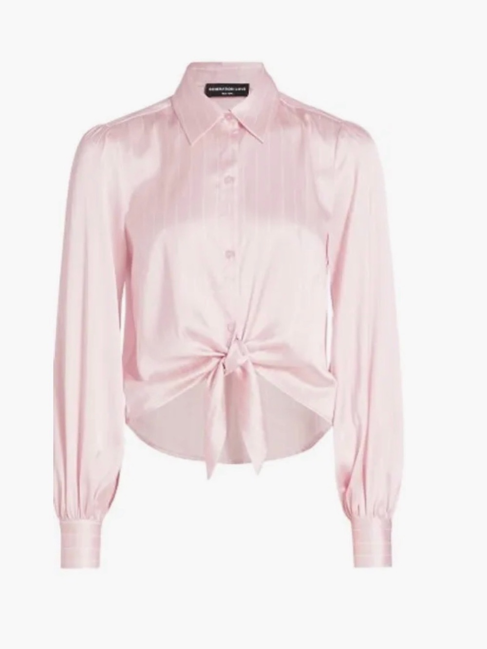 NWT GENERATION LOVE EMORY Women's Emory Pinstripe Tie-Front Blouse SZ MEDIUM